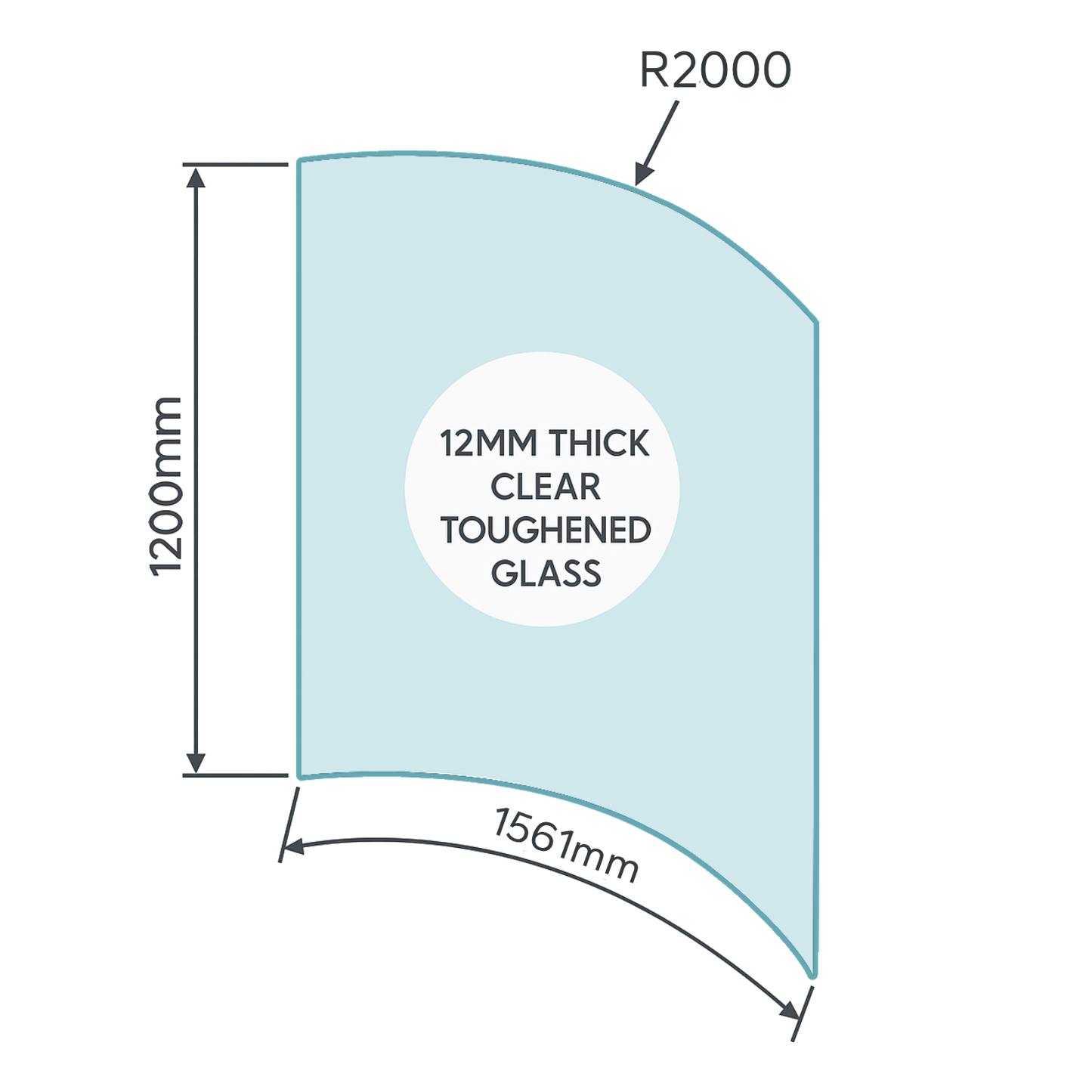 12mm Curved Glass Sheet