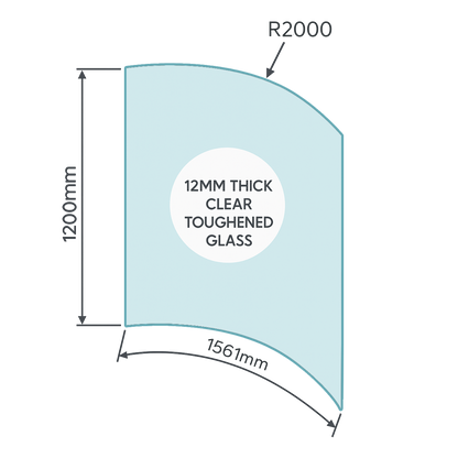 12mm Curved Glass Sheet