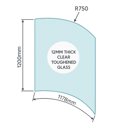 12mm Curved Glass Sheet